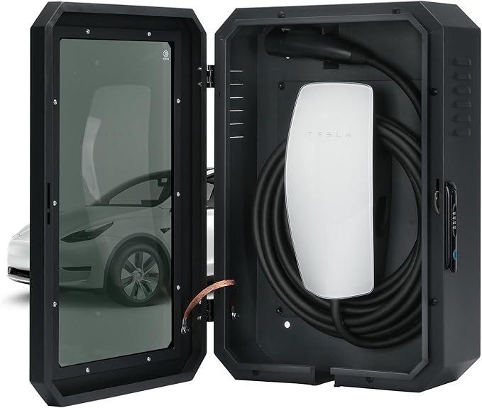Jawjut Wall Charger Station Box Compatible with Tesla Model Y 3 S X Accessories Gen 3 Indoor/Outdoor Cable Organizer Waterproof Dustproof