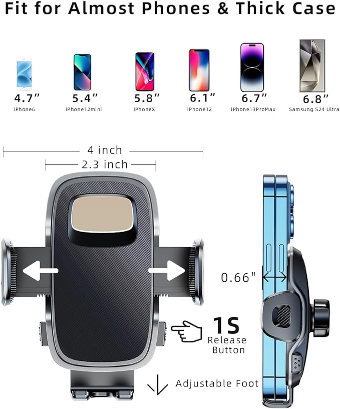 Universal 17mm Ball Mount Phone Holder Clamp for Car Mount Replace [Dual Head Screen Phone Holder Clip Head Accessory]