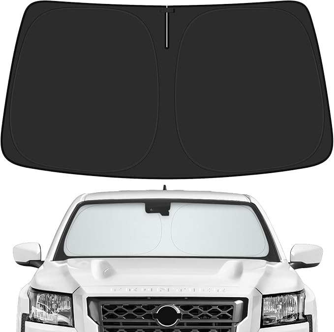 Car Windshield Sun Shade for Nissan 2022-2025 2026 Frontier Accessories (OEM Design) Reflective Foldable Heat Insulation Sunshade for Ultimate Protection