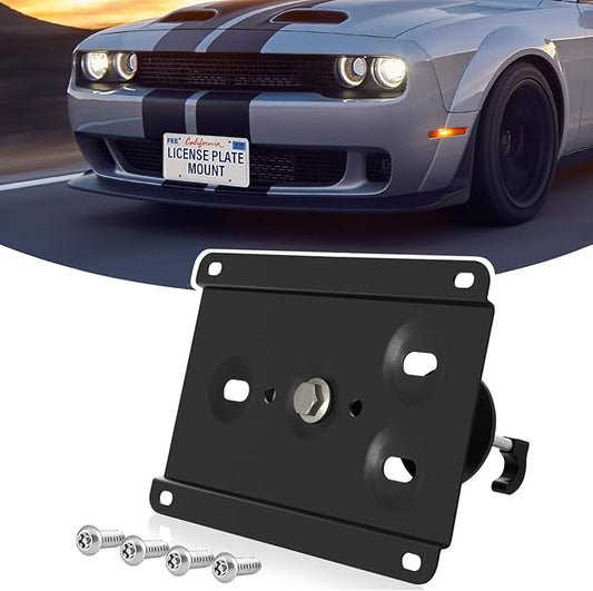 Front License Plate Holder No-Drill License Plate Bracket Mount Anti-Theft Frame Replacement Frames Compatible with 2008-up Challenger, 2011-up Charger, 2011-up Durango, 2011-up Grand Cherokee