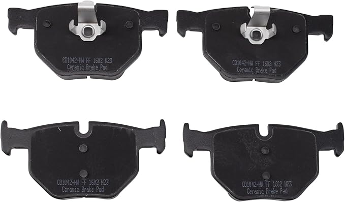 TRQ Rear Ceramic Brake Pad Set Compatible with 04-07 BMW 525i 530i 06-07 525xi 530xi 08-10 528i 09-10 528i xDrive 535i xDrive 08 528xi 535xi 07-08 X5 L6 3.0L 09-10 X5 xDrive30i 09-18 X6 xDrive35i