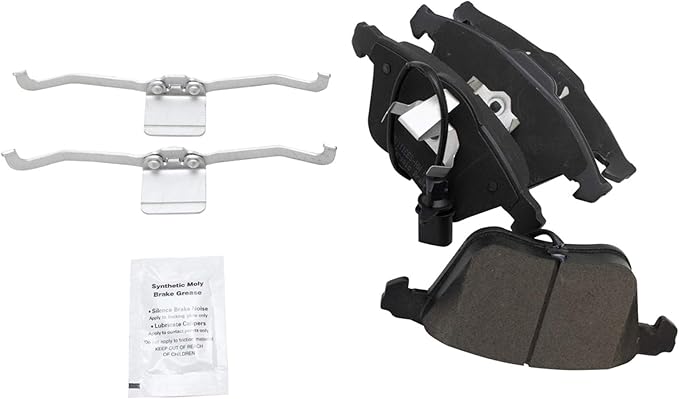 TRQ Front Brake Pads Ceramic Compatible with 2004-2009 Audi S4 2005-2009 A4 2005-2009 A4 Quattro 2005-2011 A6 2005-2011 A6 Quattro