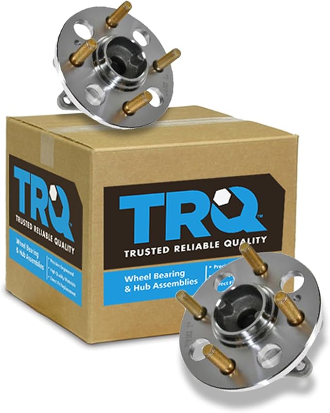 TRQ 2 Piece Rear Wheel Bearing & Hub Assembly Set Compatible with 2007-2011 Hyundai Accent 2006-2011 Kia Rio Rio5