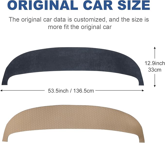 for Tesla Model 3 2024 Dashboard Cover Flannel Nonslip Car Dash Board Mat Decorative Cushion Light-Proof Pad Sunshade No-Glare Interior Auto Accessories (Dashboard Mat)