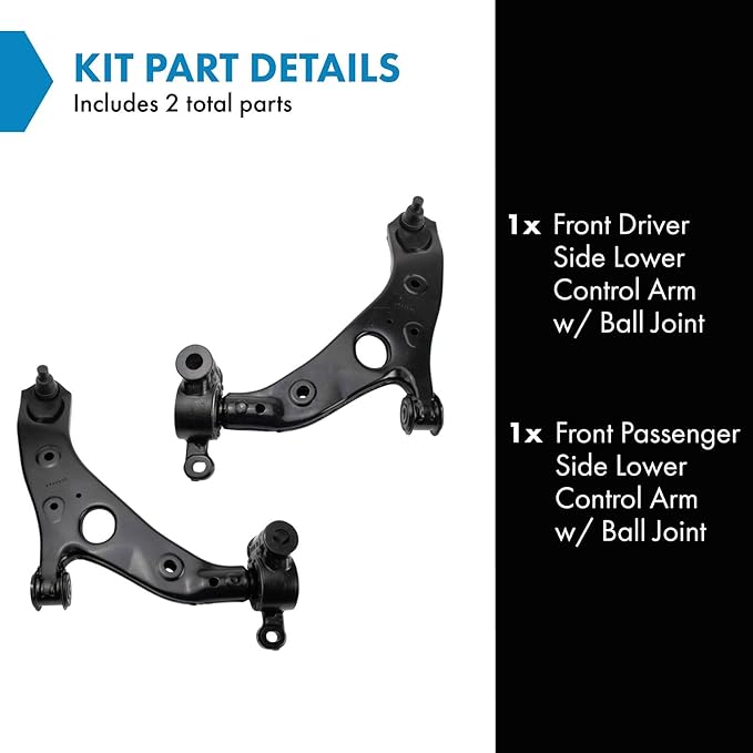 TRQ Front Lower Driver and Passenger Side Control Arm and Ball Joint Set 2 Piece Compatible with 2013-2016 Mazda CX-5 2014-2021 6