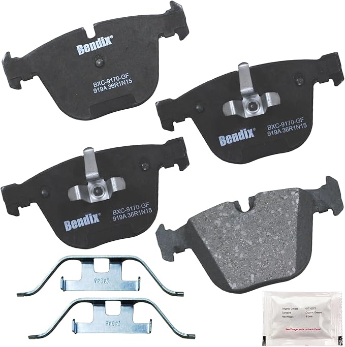 Bendix Priority1 CFC919A Ceramic Rear Brake Pads for Select Models BMW 535i GT, GT xDrive, 550i 740i, 740Li, 740Li 750i, 750i 750Li, 750Li 760Li, Alpina B7, B7L, B7L B7 xDrive