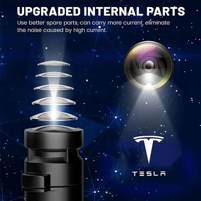 Car Door Lights for Model S/3/X/Y Logo Projector 4 Pack Tesla Puddle Lights LED Welcome Lights Ghost Shadow for Model 3/S/Y/X Accessories