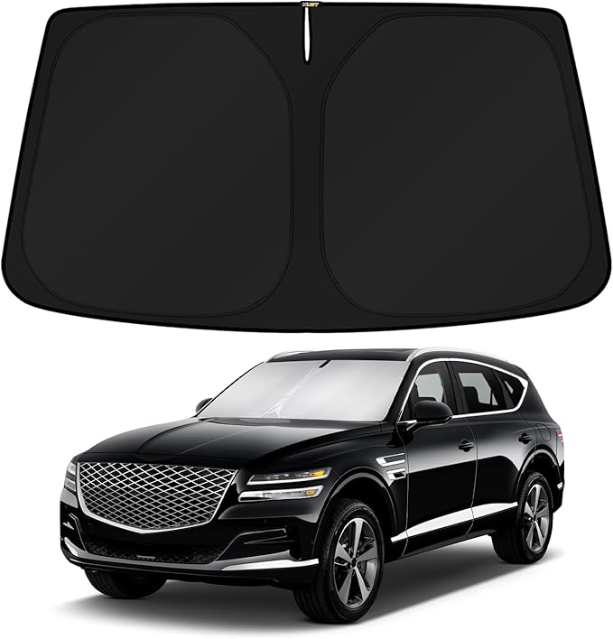 KUST Windshield Sun Shade for Genesis GV80 2021 2022 2023 2024 2025 2026 Window Accessories Sunshade Sun Protector Foldable Block UV Rays Keep Car Cooler