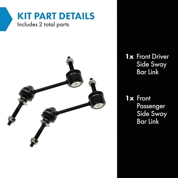 TRQ Front Driver and Passenger Side Sway Bar Link Set 2 Piece Compatible with 2003-2011 Ford Crown Victoria 2003-2011 Lincoln Town Car 2003-2011 Mercury Grand Marquis 2003-2004 Marauder