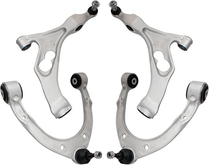 TRQ Front Left and Right Upper and Lower Control Arm with Ball Joint Set 4 Piece Compatible with 2011-2018 Porsche Cayenne 2011-2017 Volkswagen Touareg