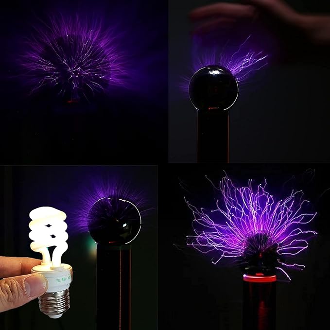 Tesla Coil DIY Kit, PEMENOL Touchable Plasma Ball Spark Gap Arc Generator for Physics Teaching, Arc Plasma Artificial Lighting Science Experiment Model for College University Electronic Education