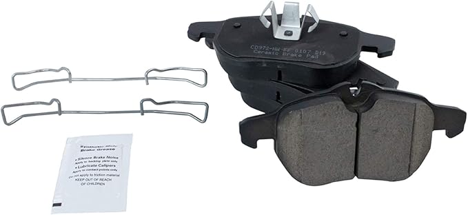 TRQ Front Brake Pads Ceramic Hardware Compatible with 2003-2011 Saab 9-3