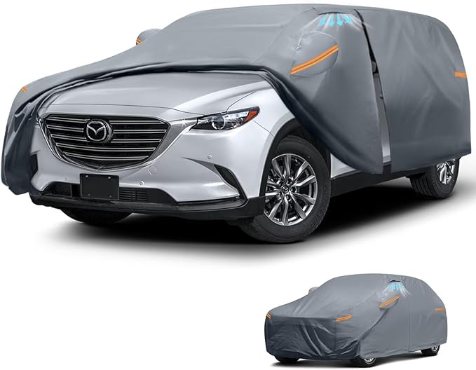 Waterproof Mazda CX-5/CX5(2012-2026) Car Cover with Breathable Vents, [2026 Upgrade] Premium Covers with Cotton Liner and Zipper Door, Sun Rain Snow Dust Uv Protection.(Gift with Towel)
