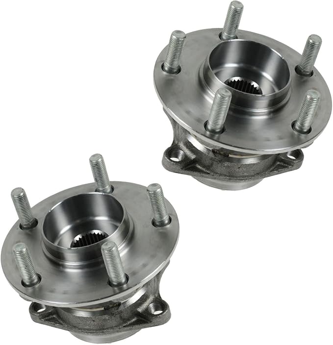 TRQ Rear Left and Right Wheel Bearing and Hub Assembly Set 2 Piece Compatible with 2007-2012 Mazda CX-7 All Wheel Drive