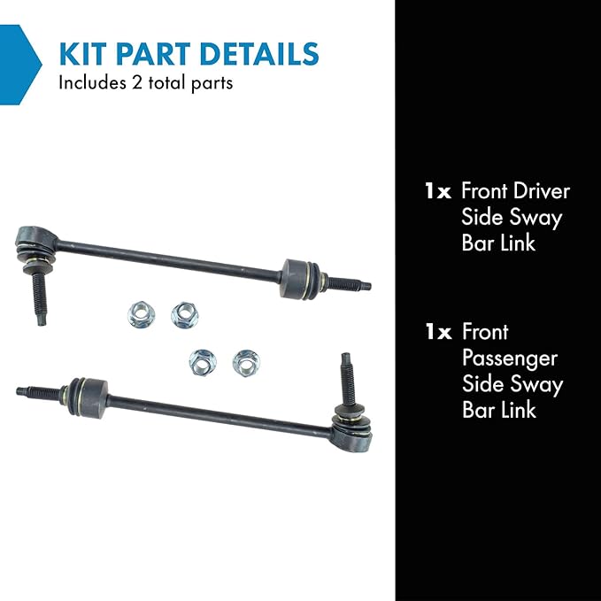 TRQ Front Driver and Passenger Side Sway Bar Link Set 2 Piece Compatible with 2010-2014 Ford F-150 SVT Raptor