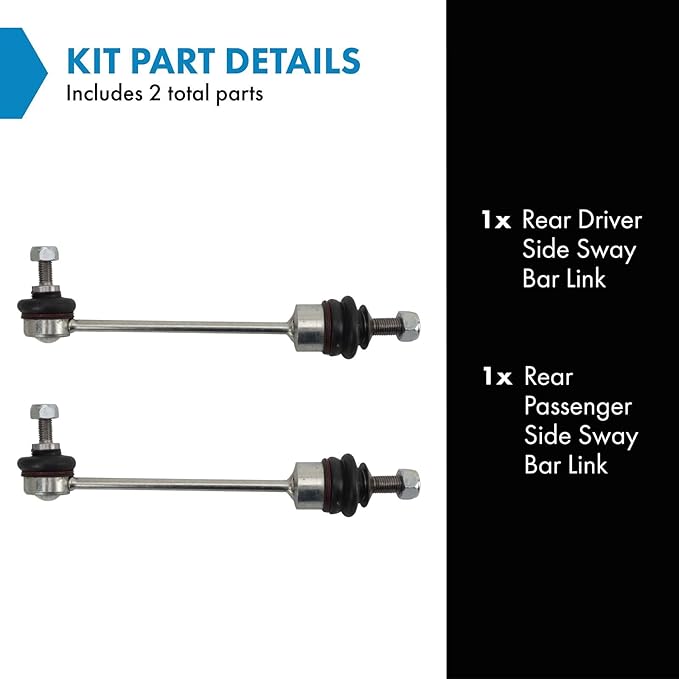 TRQ Rear Sway Bar Stabilizer Link Set Compatible with 2002-2004 BMW 745i 2006-2008 750i 2004-2006 760i
