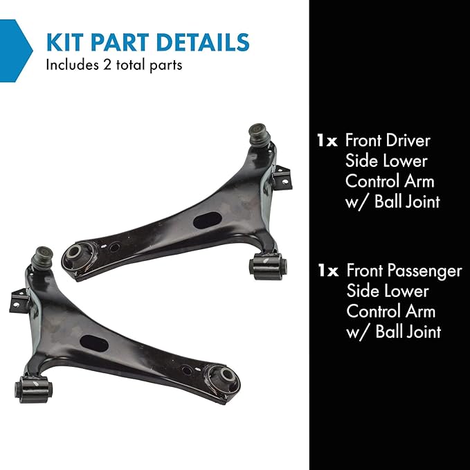 TRQ Front Lower Left and Right Control Arm and Ball Joint Set 2 Piece Compatible with 05-09 Subaru Outback 05-06 Legacy 07-09 2.5i Limited GT 08-09 3.0 R 09