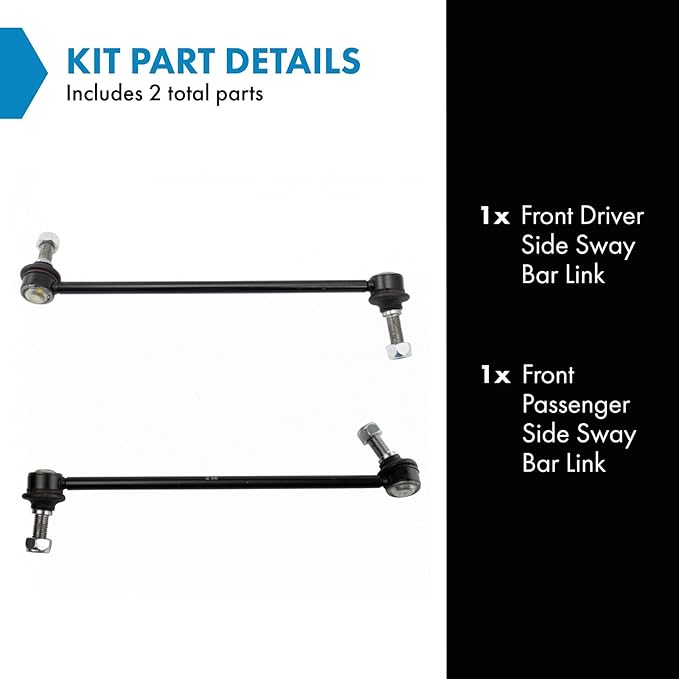 TRQ Front Driver and Passenger Side Sway Bar Link Set 2 Piece Compatible with 08-11 Mercedes-Benz C300 4Matic 08-11 C300 4Matic 12 C300 10-15 GLK350 13-15 GLK250 12-15 C350 4Matic 13-14 E350 4Matic