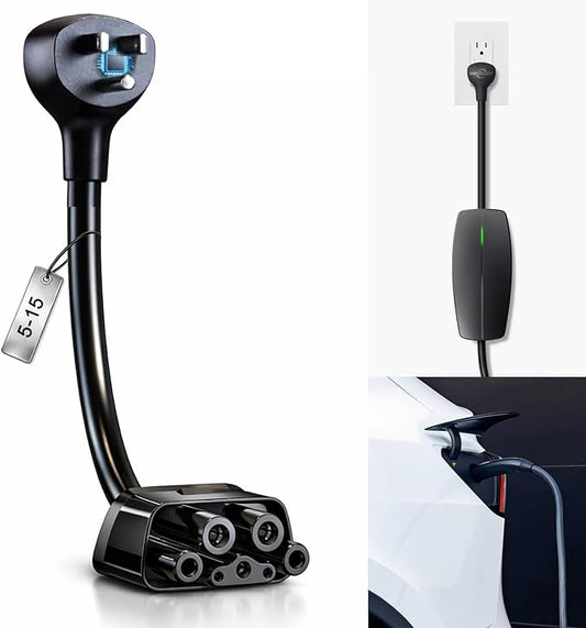 for Tesla NEMA 5-15 Adapter, Tesla Mobile Charger Adapter for Gen 2 and 3 ONLY, 120V Plug & 5-15 Outlet at 12 Amp 10-Inch