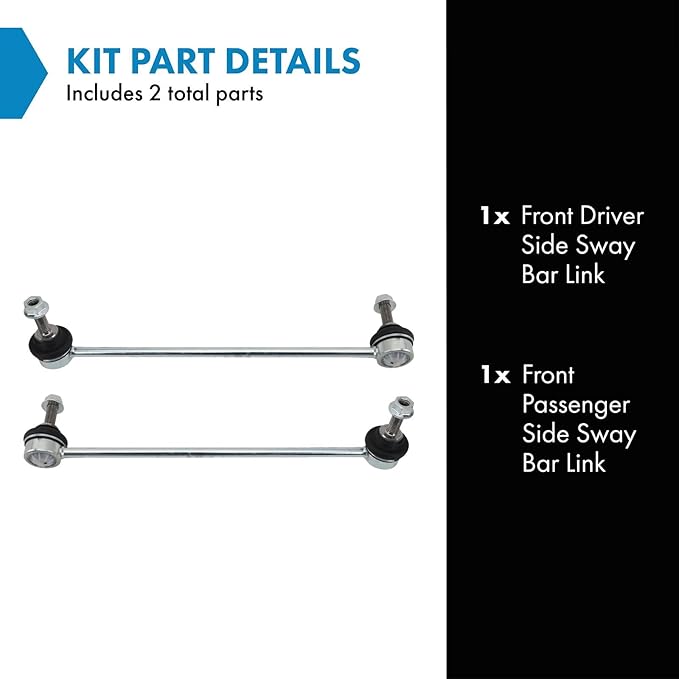 TRQ Front Driver and Passenger Side Sway Bar Link Set 2 Piece Compatible with 2011-2016 Mini Cooper Countryman 2013-2016 Cooper Paceman
