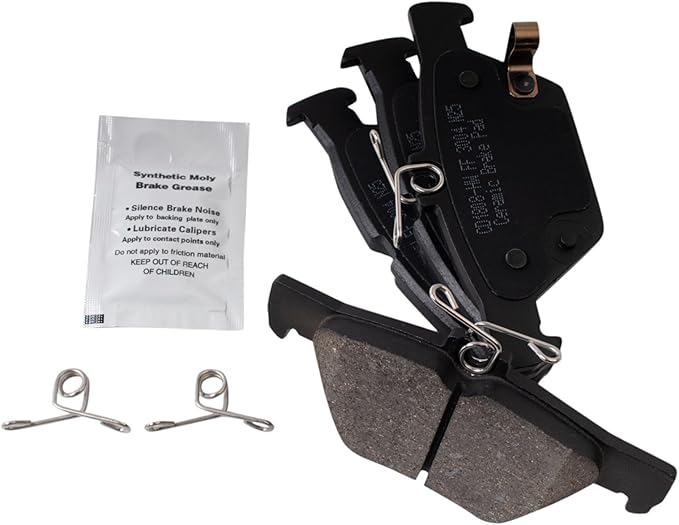 TRQ Rear Brake Pads Ceramic Hardware Wear Sensor Compatible with 2015-2024 Subaru Outback 2015-2024 Legacy 2019-2024 Forester 2019-2024 Ascent 2016-2021 WRX 2019-2024 Crosstrek