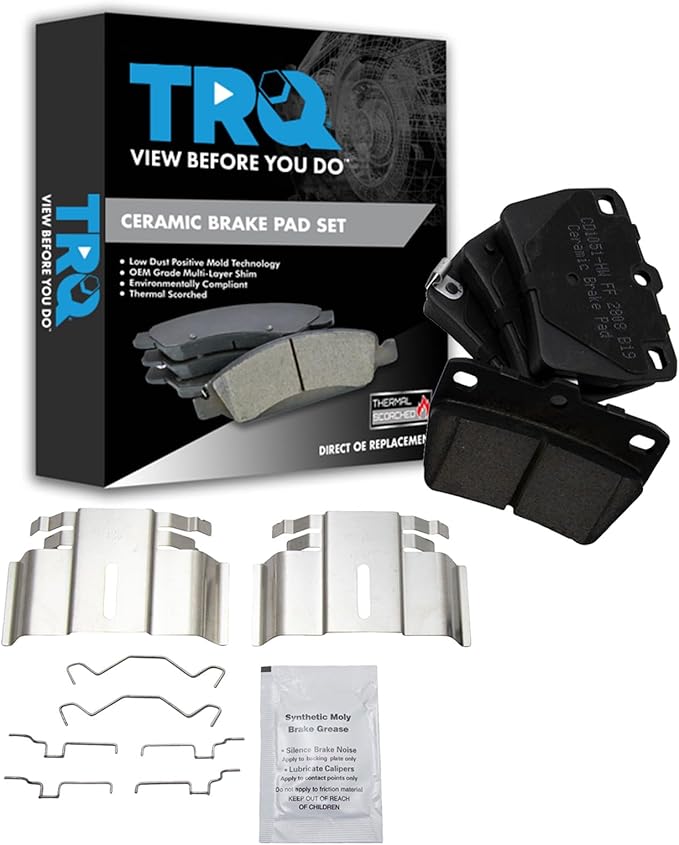 TRQ Rear Brake Pads Ceramic Compatible with 2004-2005 Toyota RAV4
