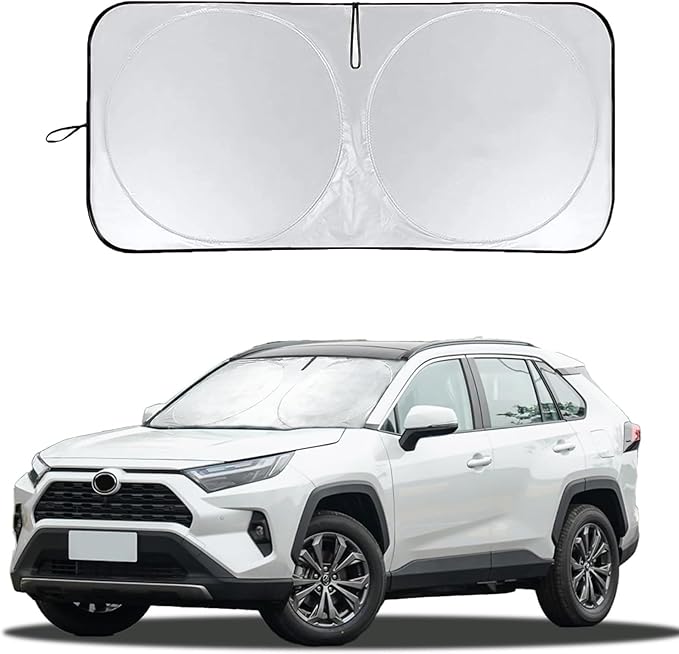 INSAUTO for RAV4 Car Windshield Cover, Windshield Sun Shades Foldable Sunshade for Toyota RAV4 2013-2023 SUV Crossover Front Window Custom Fit Sun Visor Heatshield Protector Car Accessories