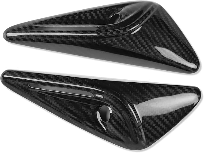 Real Carbon Fiber Protection for 2025 2026 Tesla Model 3/Y Highland Juniper Accessories HW4.0 Side Camera Full Cover Vehicle Molding Car Turn Signal Exterior Trim 2PCs, Glossy, not ABS
