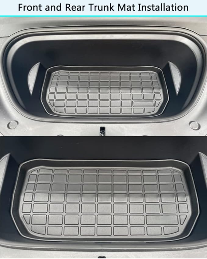 Storage Mats and Cargo Liners, All Weather Rear Cargo Trunk Tray Floor Mat Custom Fit Compatible with 2020-2024 2025 Model Y 5-Seat（Not for Juniper）, 3D Tech Waterproof Durable TPO Accessories