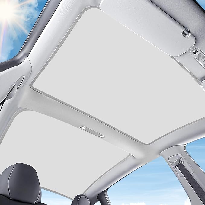 Upgraded Model 3 Sunshade Roof for 2021-2023 Tesla, Patent Magnetic Seamless Design for Tesla Model 3 Sunshade Roof Accessories with No Gaps at All, Heat Insulating Sun Shade, with Storage Bag, Gray