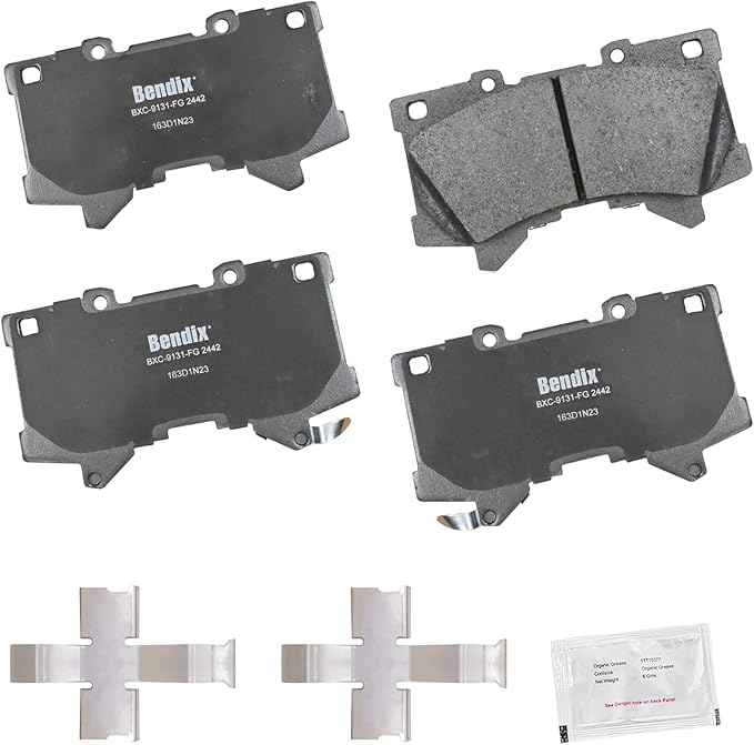 Bendix Priority1 CFC2442 Ceramic Front Brake Pads for Lexus LX600 2024-2022, Toyota Sequoia 2024-2023, Tundra 2024-2022