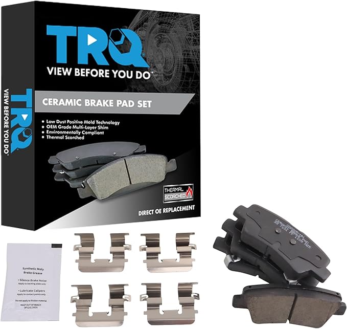 TRQ Rear Brake Pads Ceramic Compatible with 2019-2021 Hyundai Veloster 2019-2022 Kia Forte 2019-2021 Niro EV