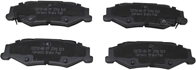 TRQ Rear Brake Pads Ceramic Compatible with 2004-2009 Cadillac XLR 1997-2013 Chevrolet Corvette