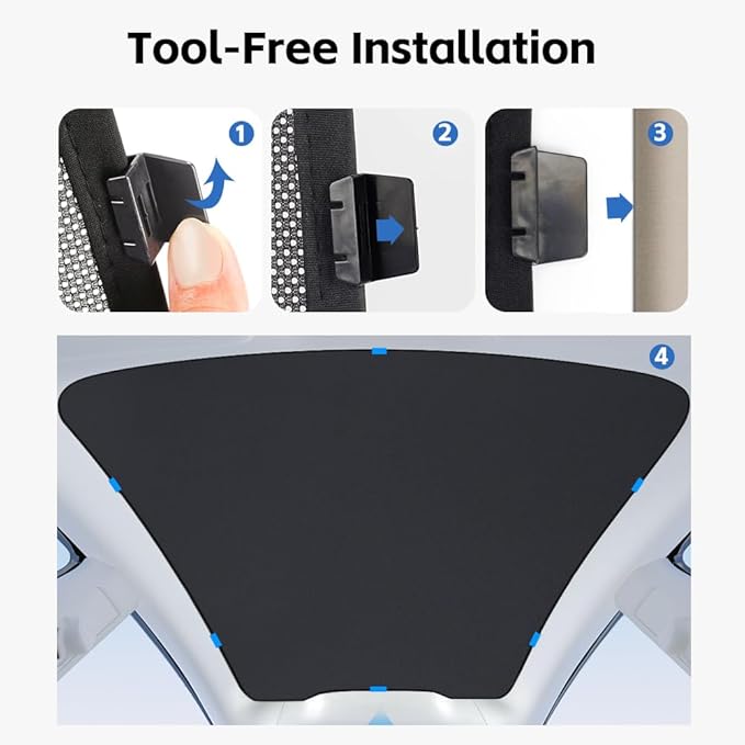 Lightweight One Piece Mesh Sunshade for Tesla Model Y Juniper/Launch, Tesla Model Y Rear Window Sunshade, UV Blocking & Heat Insulation, Easy Clip Install, Foldable with Storage Bag