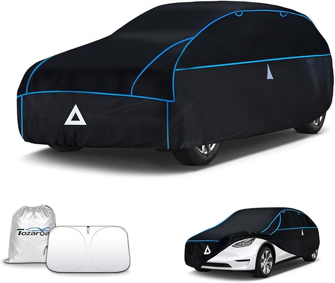 Hail Protector Car Cover for SUV(Length:182-190inch) + Gift Windshield Sunshade, Multi-Layered EVA Hail Proof Car Cover, Padded Car Hail Protector Blanket for RAV4, CRV, Q5, Equinox, Rogue etc.