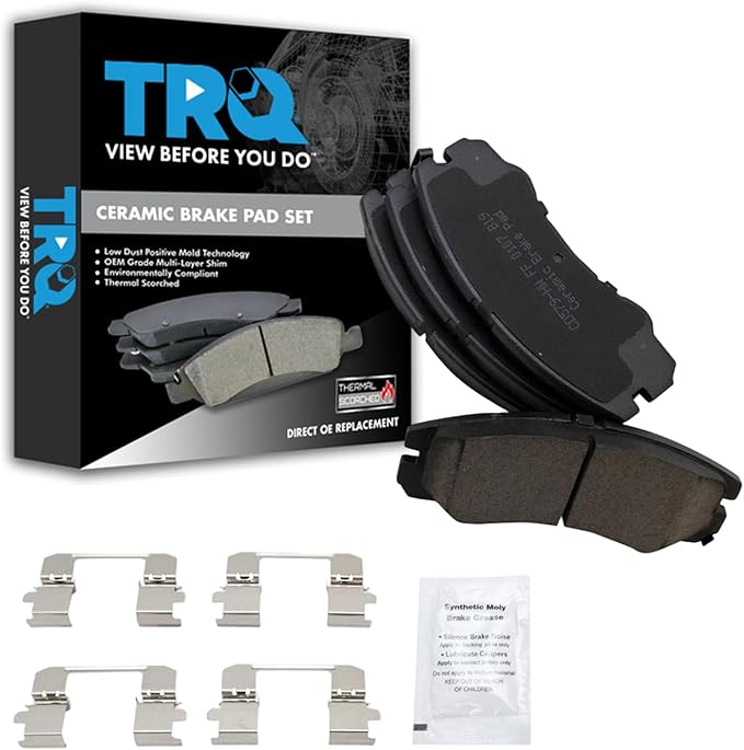 TRQ Front Brake Pads Ceramic Compatible with 1996-1999 Acura SLX 1994-2001 Honda Passport 1994-2000 Isuzu Amigo 2002-2004 Axiom 1993-2001 Rodeo 2001 Rodeo Sport 1992-2002 Trooper 1999-2001 VehiCROSS