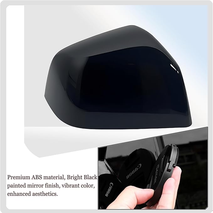 Side Mirror Cover,for Tesla Model Y 2026 2027，2PCS Turn Signal housing Cover Sets car Accessories -Bright Black（OEM-Style Adhesive Tape Design）