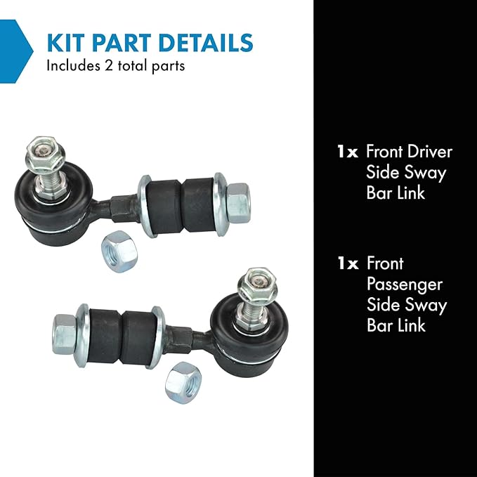 TRQ Front Sway Bar End Link LH Driver RH Passenger Pair for Tracker Sidekick X90 XL7