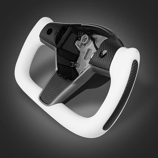 ZIMABLUE Real Carbon Fiber Heated Yoke Steering Wheel for Tesla Model 3 (2017–2023) & Model Y (2020–2024) | Factory-Matched 1:1 Fitment | Hand-Stitched