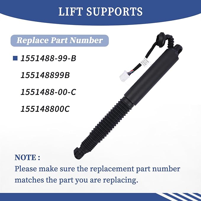 Left Side Liftgate Actuator Electric Tailgate Power Shock Support Strut 1551488-99-B Compatible with Tesla Model 3 2021 2022 2023 1551488-00-C Rear Tailgate Power Hatch Lift Support
