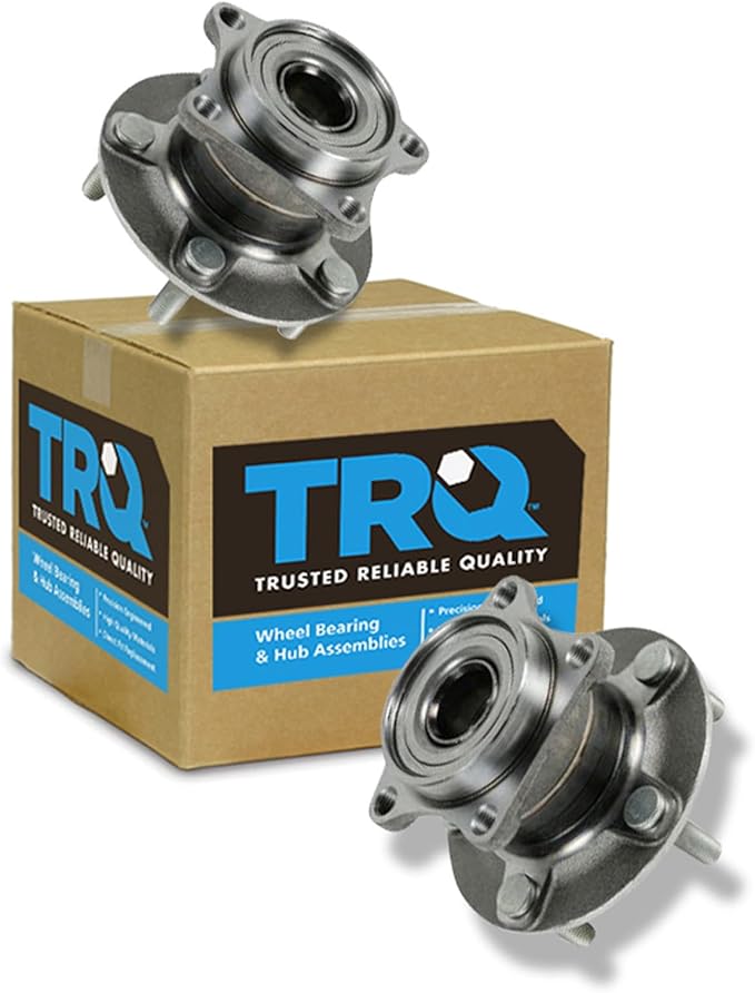 TRQ Rear Left and Right Wheel Bearing and Hub Assembly Set 2 Piece Compatible with 2007-2012 Mazda CX-7 All Wheel Drive