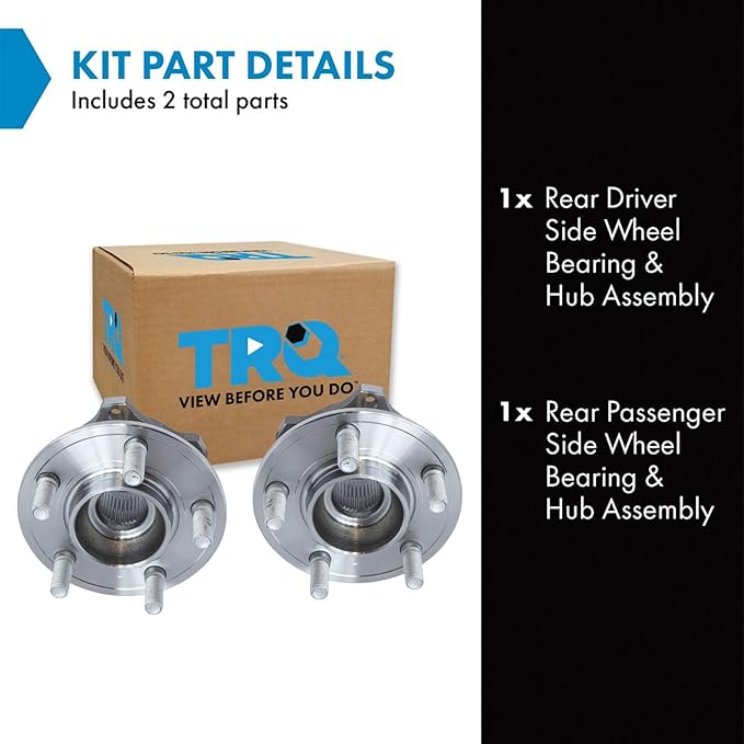 TRQ Rear Driver and Passenger Side Wheel Bearing and Hub Assembly Set 2 Piece Compatible with 2015-2023 Chrysler 300 2015-2023 Dodge Challenger 2015-2023 Charger