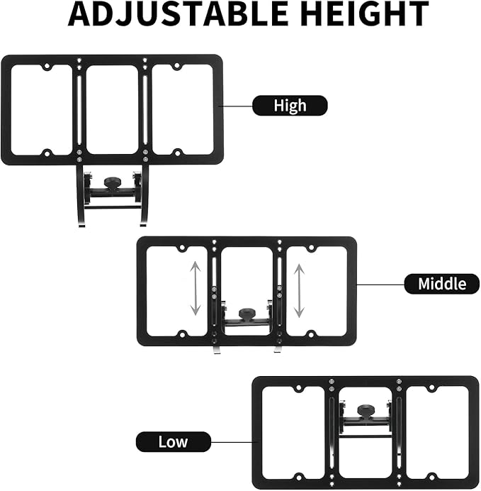 No Drill Front License Plate Holder for Tesla Model Y (2020-2024), Height-Adjustable & USA Patent-Made Front License Plate Bracket Mounting Kit with Anti Theft Features