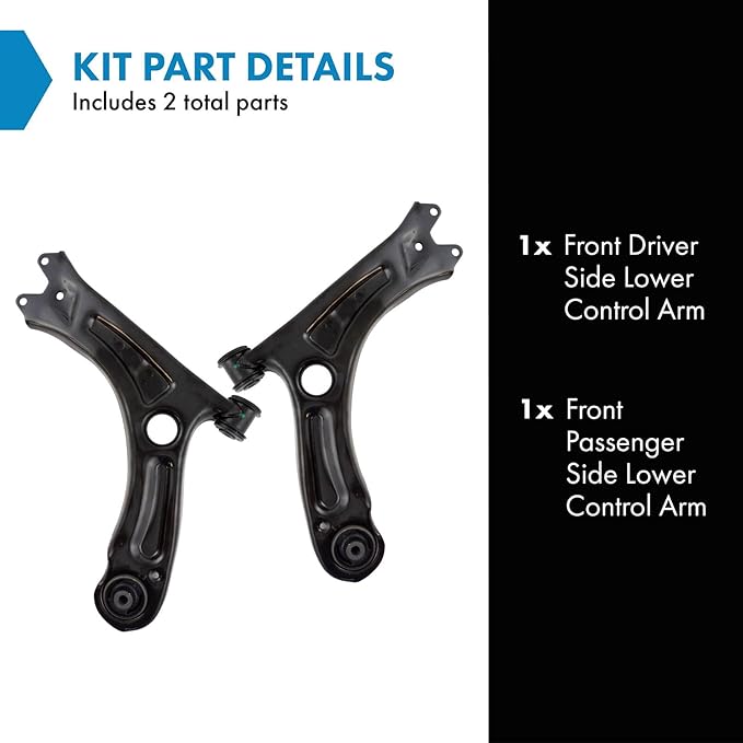 TRQ Front Lower Control Arm Set Compatible with 2011-2018 Volkswagen Jetta