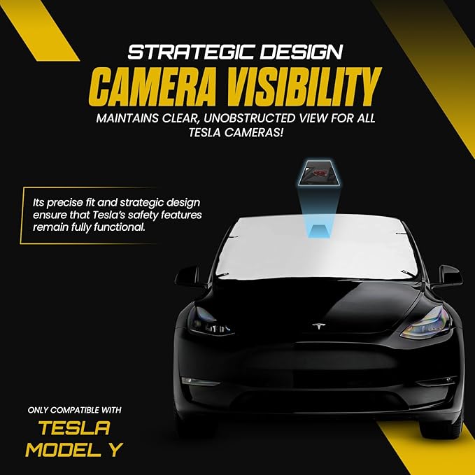 Tesla Model Y Sunshade Roof, T-Shape Tesla Model Sunshade with Suction Tubes for Easy Installation, Tesla Model Y Window Shade, Protects Tesla Model Interior, Enhances Driving Comfort