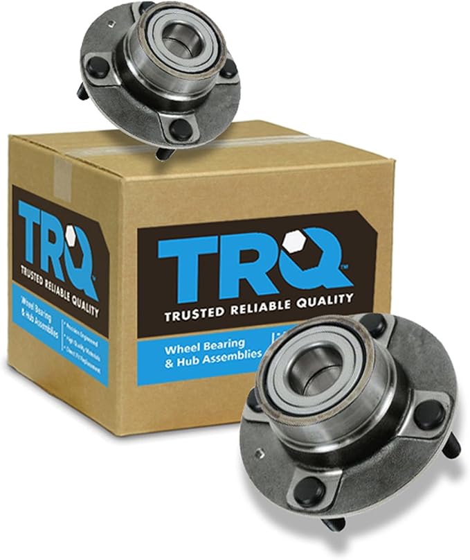 TRQ Rear Wheel Bearing and Hub Assembly Set 2 Piece Compatible with 2001-2006 Hyundai Elantra 2005-2009 Kia Spectra Spectra5 Without ABS Models