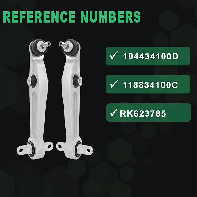 Front Upper Left & Right Control Arm Kit with Ball Joint Fit for Tesla Model 3 2017-2018-2019-2022, for Tesla Model Y 2020-2021-2022 ；# 104432100E,104432600G