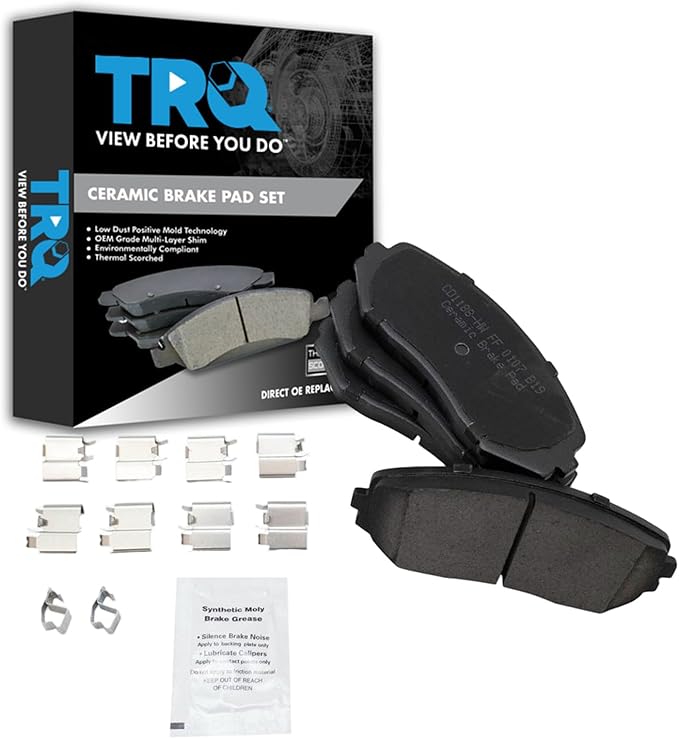 TRQ Front Brake Pads Ceramic Compatible with 2006-2013 Suzuki Grand Vitara