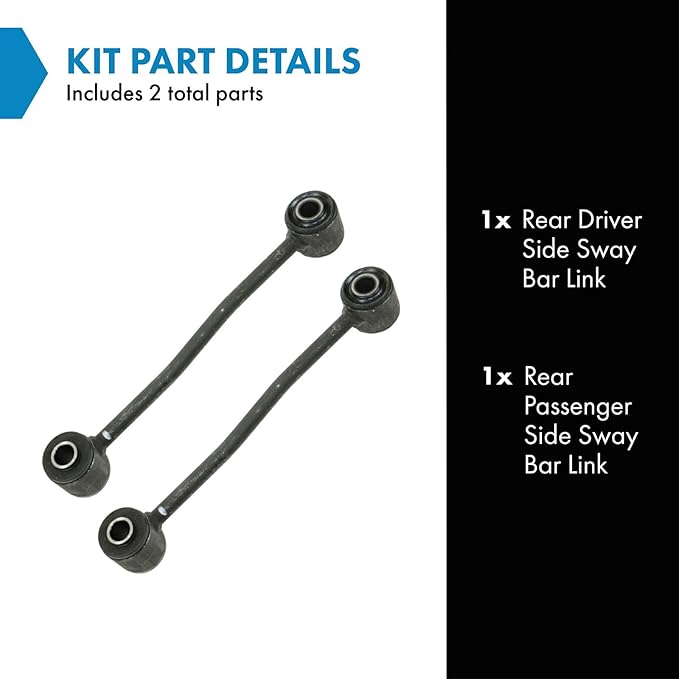 TRQ Rear Sway Bar Stabilizer Link Set Compatible with 1999-2004 Jeep Grand Cherokee