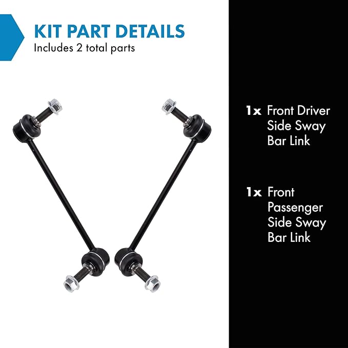 TRQ Front Driver and Passenger Side Sway Bar Link Set 2 Piece Compatible with 13-19 Cadillac ATS AWD 2014 CTS Sedan AWD 15-16 CTS AWD 17-19 CTS Base Luxury AWD